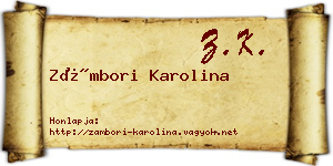 Zámbori Karolina névjegykártya